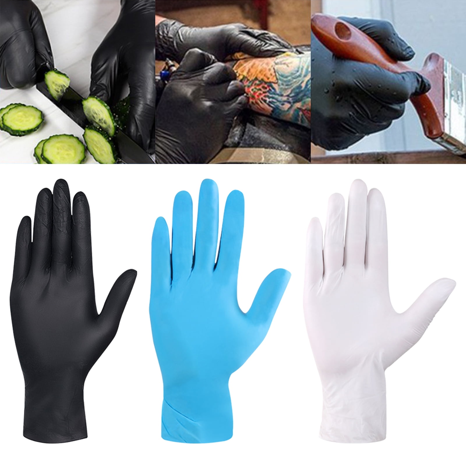 6 Mil PowderFree Black Nitrile Gloves 100 Pack XLarge NonVinyl Size