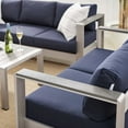 thumbnail image 2 of Modway Shore Sunbrella® Fabric Outdoor Patio Aluminum 3 Piece Set in Silver Navy, 2 of 14