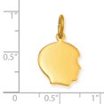 thumbnail image 2 of Collier Pendentif Tête de Garçon Plaqué Or Petit Disque Gravable Bébé Fille, 2 of 6