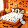 thumbnail image 3 of Homewish Cartoon Halloween Cat 7 Pieces Full Size Bedding Sets,Witch Hat Pumpkin Bat Pattern Full Size Bed in a Bag,Halloween Reversible, 3 of 8