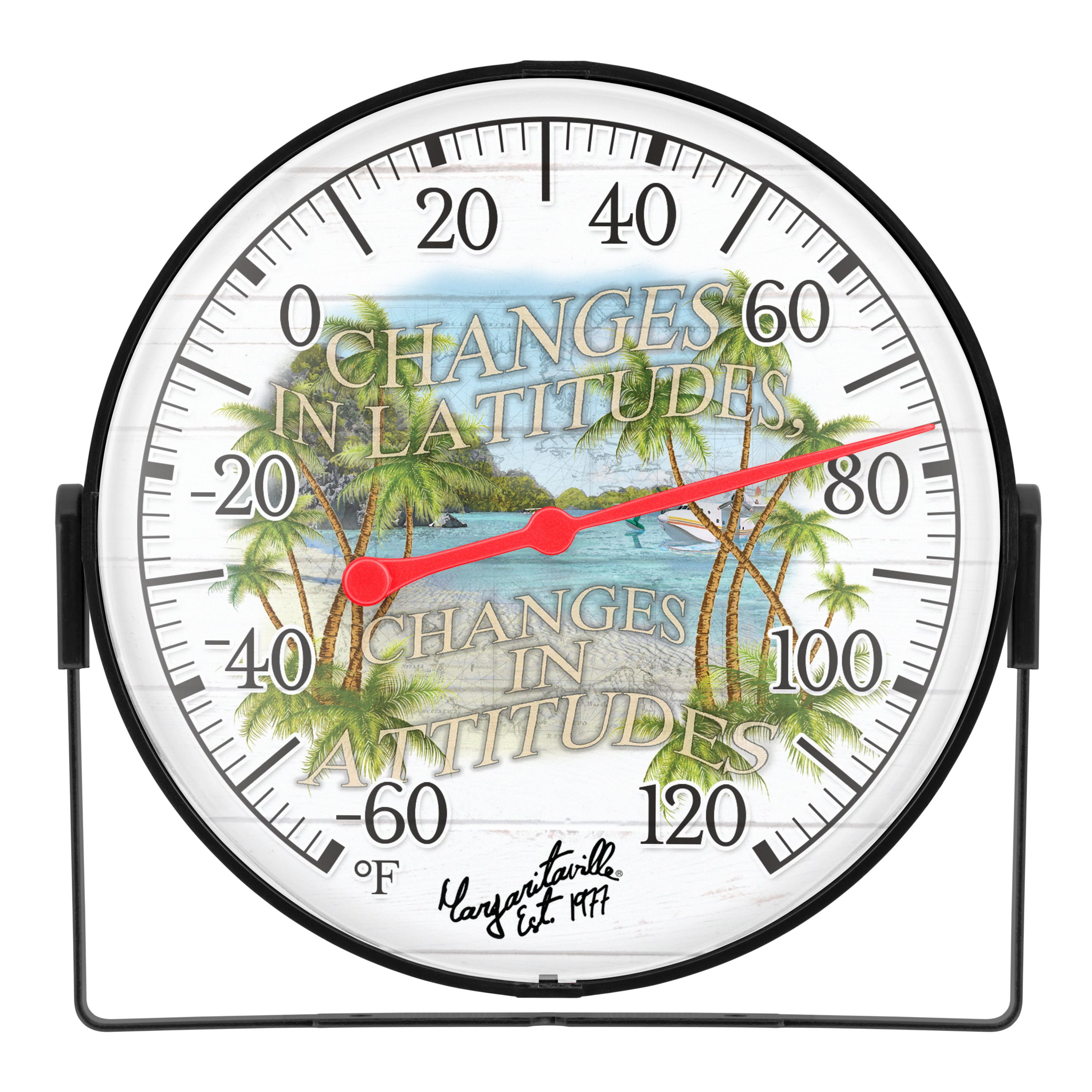 La Crosse 104-1512MV 5 Margaritaville Indoor/Outdoor Dial Bracket Thermometer 