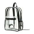 thumbnail image 2 of Mochila transparente Mochila grande para computadora portátil Mochila con cremallera Mochila informal Mochila escolar Negro Jinwen Paquete de PVC, 2 of 8