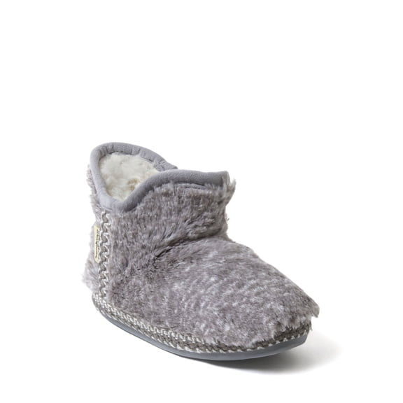 Dearfoams Kid's Girls Charlotte Fuzzy Bootie Slipper