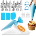thumbnail image 1 of Kit de Reposteria y Pasteleria 232 Piezas | Incluye Mangas Pasteleras Reutilizable, 200 Mangas Desechables, 24 Boquillas y Accesorios | Para Decorar Pasteles, Cupcakes y Galletas (Estilo I), 1 of 4