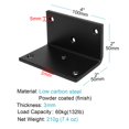 thumbnail image 2 of 6 PCS Steel L Right Angle Bracket 4" x 2", Max Load 132LB, Black Corner Brace, 2 of 3