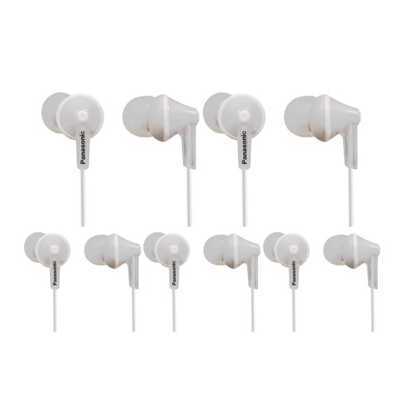 Auriculares Panasonic RP-HJE125-W con cable blancos, paquete de 5