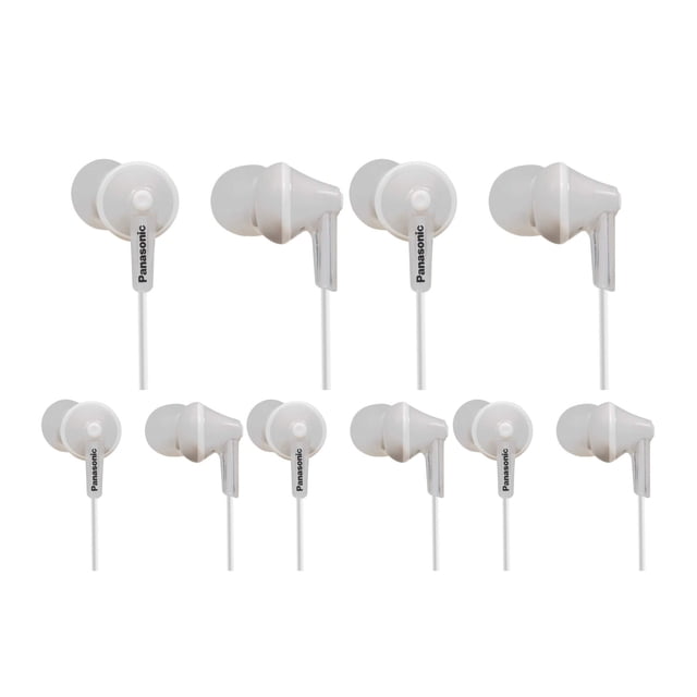 Auriculares Panasonic RP-HJE125-W con cable blancos, paquete de 5