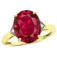 thumbnail image 2 of Star K � Large Oval 12x10 Created Ruby 3 Stone Trillion Setting Ring, 2 of 9