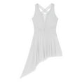thumbnail image 5 of YONGHS Womens Cross Back Ballet Lyrical Dance Dress Sleeveless Rhinestone Figure Skating Leotards White XL, 5 of 7