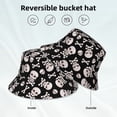 thumbnail image 6 of Balery black white Skull bone Sun Hats for Men Women Bucket Hat UPF 50+ Buckey Hat Boonie Hat Foldable UV Protection Hiking Beach Fishing Summer, 6 of 9