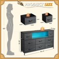 thumbnail image 6 of Dresser TV Stand for 45/50/55 Inch TV Entertainment Center with LED Lights & Charging Station 8 Fabric Drawers & Open Shelves for Living Room Hallway Wood Top, 6 of 8