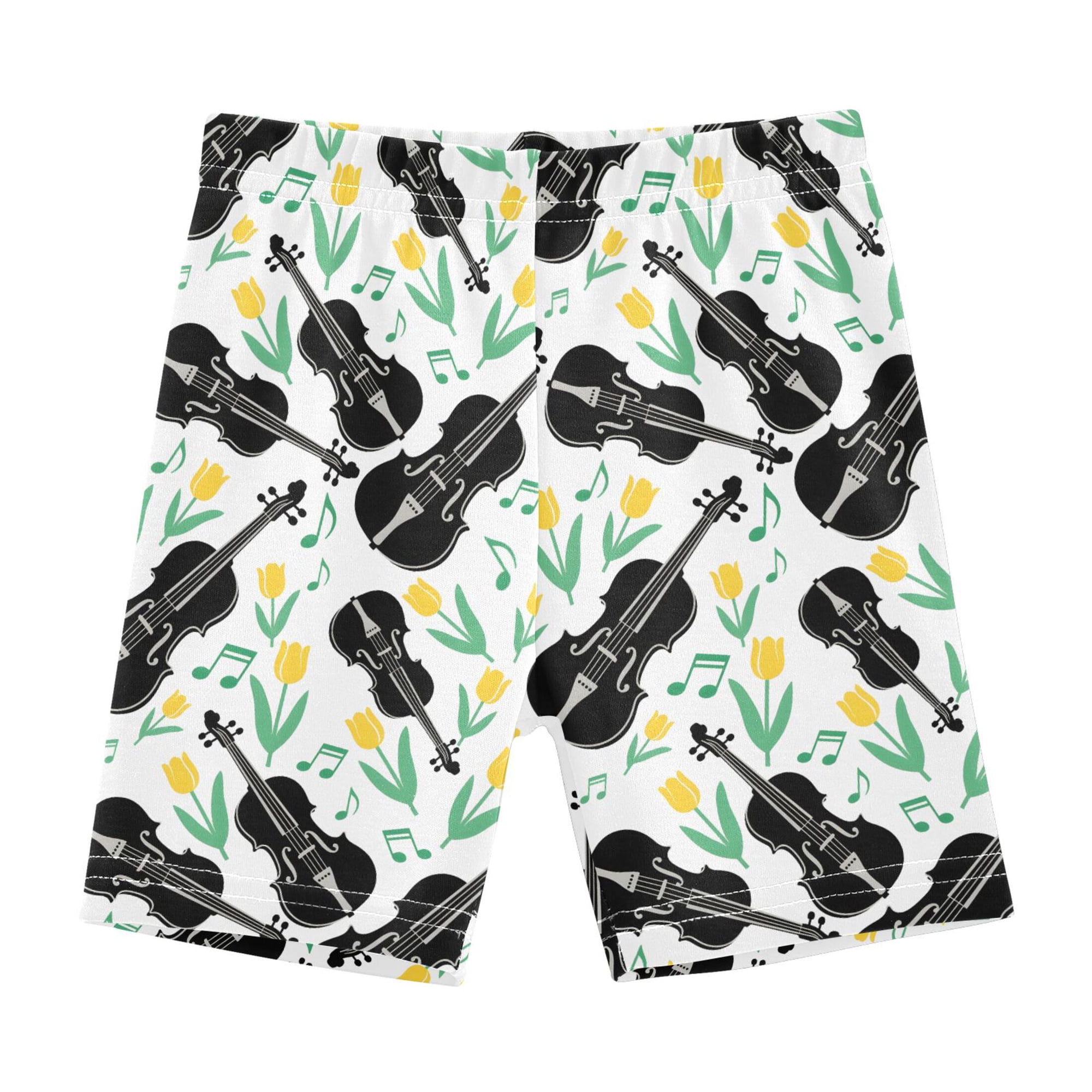 joogoo Violins Tulip Flowers Girls Lined Shorts Bike Dance Bottoms 5T