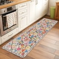 thumbnail image 3 of Boho Pink Flowers 2'x6' Runner Rug, Colorful Floral Spring Vintage Botanical Washable Non-Slip Area Rugs for Hallway Kitchen Floor Bedroom Entryway, Laundry Carpet Decoration Indoor Mat, 3 of 9