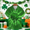thumbnail image 2 of oelaio Big and Tall Hawaiian Shirt for Men Short Sleeve St Patricks Day Printed Casual Button Down Shirts Summer Beach Floral Shirt Green XXL, 2 of 6