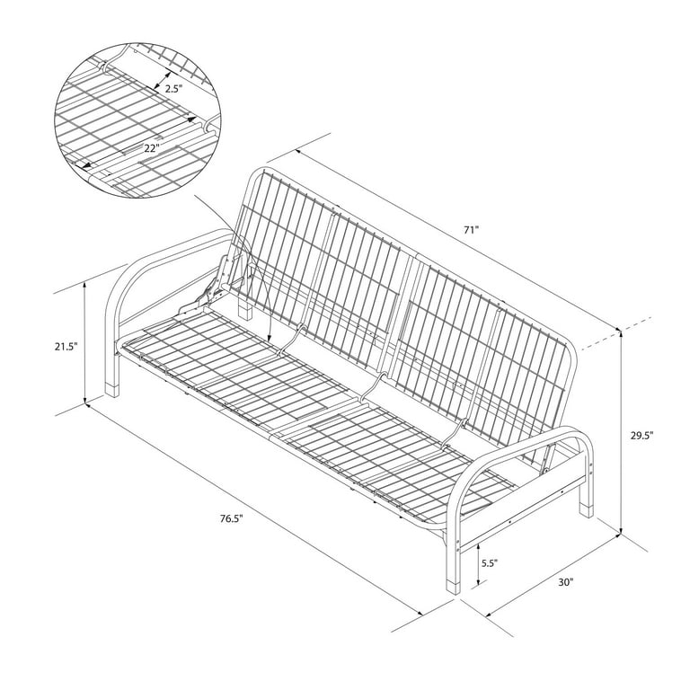 Metal arm futon walmart cheap assembly
