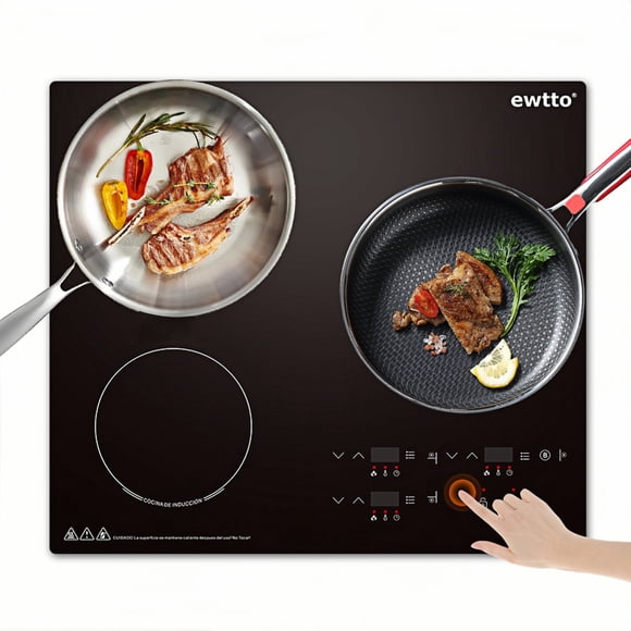 EWTTO ET-H8006-Plus Cocina Inducción 3 Quemadores 2000W Empotrable 60-240°C