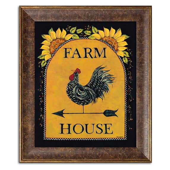 Gango Home Decor Country-Rustic Sunny Farmhouse by Lisa Hilliker (Ready to Hang); One 11x14in Gold Trim Framed Print
