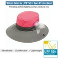 thumbnail image 4 of IC ICLOVER Women Summer Sun Hat Wide Brim Outdoor UV Protection Hat Foldable Ponytail Bucket Cap for Beach Travel Hiking Gardening with Adjustable Chin Strap, Watermelon Red, 4 of 8