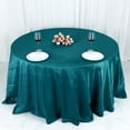 thumbnail image 3 of Efavormart 132" Peacock Teal Accordion Crinkle Taffeta Seamless Round Tablecloth, 3 of 11