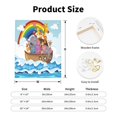 thumbnail image 2 of Sikiie Rainbow Animals on Noah's Ark Print Canvas Decorative Hanging Painting, Anti-shrinkage Hanging Frame, Suitable for Home, Office Wall Decorations, 2 of 6