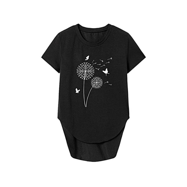 Camiseta para mujer Ropa Casual Regular Fit Moda Verano Tops Camiseta Básica XL