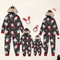 thumbnail image 3 of Aunavey Matching Family Christmas Onesies Pajamas Sets Elk Antler Hooded Romper PJ's Zipper Jumpsuit, 3 of 7
