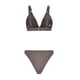 thumbnail image 5 of MKLEKYY Traje De Baño Mujer Women Sexy V Neck Solid Color Strip Pad Bikini Two Piece Swimsuit, 5 of 5