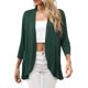 thumbnail image 3 of UKAP Cárdigan tipo Kimono para mujer, blusa con parte delantera abierta, blusa de manga 3/4, suéteres de verano con dobladillo alto y bajo para mujer, 3 of 7