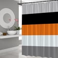 thumbnail image 2 of Black White Gray Orange Shower Curtain Set Abstract Geometric Stripe Modern Contemporary Simple Fashion Boho Mid Century Bathroom Decor Set Polyester Fabric with Hooks 70Wx70H Inch, 2 of 6