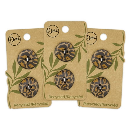 UPC: 0072879308358 | Dritz Recycled Printed Leather Button 23mm 3 Pack (6 Count)