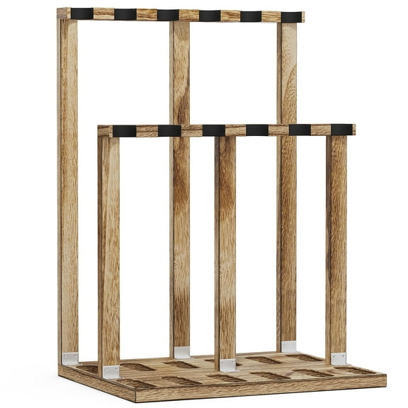 Indoor Gun Racks, Wooden Free Standing Heavy Duty Shotgun Display Rack, Stand Organizer, 12 Storage Holder Wood Gun Rack (Carbonized Black)