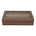thumbnail image 4 of Watch Box Organizer 12 Compartment Wood Grain Luxury Display Storage Case Ultra Smooth PU Leather Interior, 4 of 14