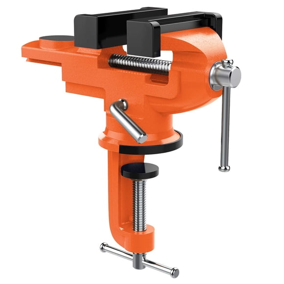 Nuovoware Table Vise 3 Inch, 360° Swivel Base Universal Home Vise Portable Bench Clamp, Clamp-on Vise Bench Clamps Fixed Tool for Woodworking, Metal