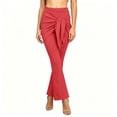 thumbnail image 4 of cocolona Womens Summer Casual High Waist Flare Leggings Elastic Waist Wide Leg Stretch Vacation Skirt Pants, 4 of 5