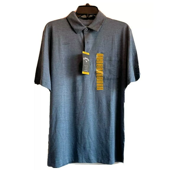 Callaway Men's Stretch Soft Short Sleeve Pocket Polo Golf Shirt Blue S