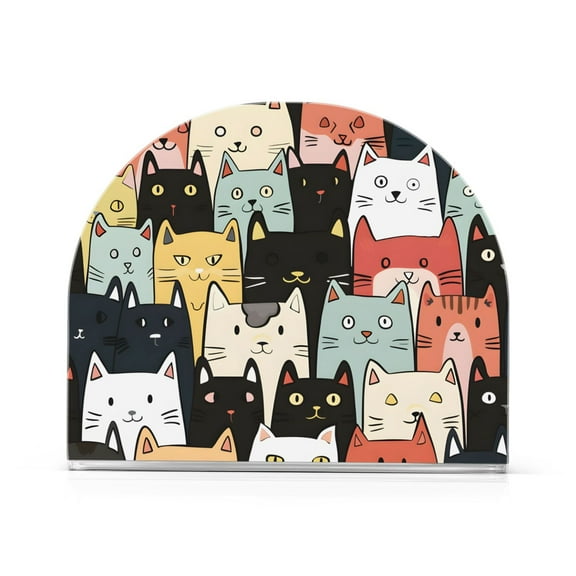 Ryvnso Cute Cats Face Acrylic Napkin Holder Table Kitchen Paper Tissue Organization