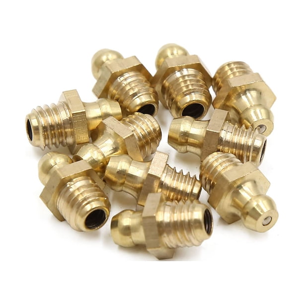 10Pcs M8 X 1.25 Rosca Recta de Latón Nipples de Grasa Engrasador Adaptador para Coche