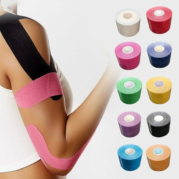 sunsanly Kinesiology Tape Breathable Muscle Wrap Tape Athletic Elastic Muscle Support Pain Relief Knee Taping for Sports Fitness