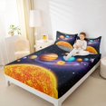 thumbnail image 4 of jejeloiu Outer Space Twin Sheet Sets,Galaxy Planet Bedding For Boys Kids 3pcs, 4 of 7