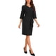 thumbnail image 4 of Vestidos de trabajo casuales INSPIRE CHIC para oficina de media manga para mujer, vestido midi XS negro, 4 of 5