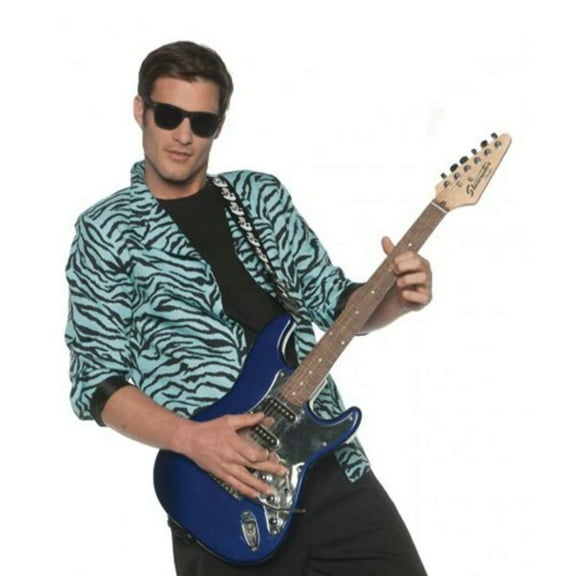 Underwraps Mens 80s Blue Zebra Blazer