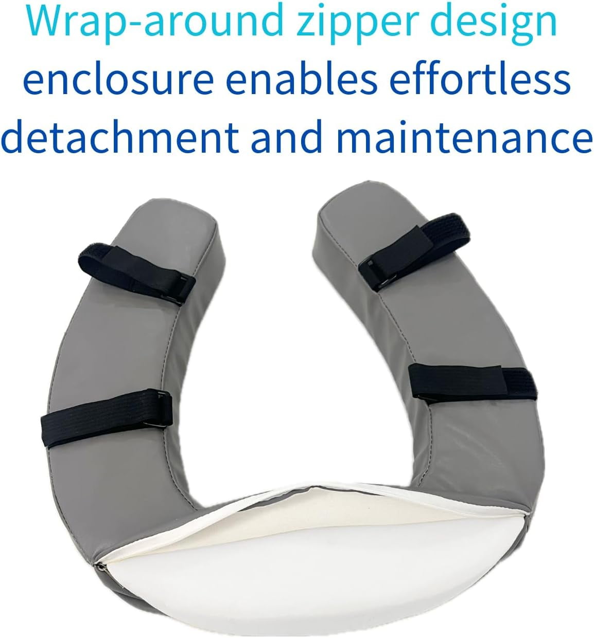 Ristpal Soft Padded Toilet Seat Cushion with 2-Inch High-Density Foam & Waterproof PU Fabric, U-Shape Padded Toilet Cushion - Secure Hook & Loop Tape, Fits Standard/Elongated Toilets (Grey)