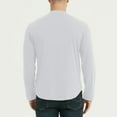 thumbnail image 4 of Zylanna Men's Henley Shirts, 100%Cotton Crew Neck Solid Color Button Long Sleeve Casual Pullover for Men White, 4 of 6
