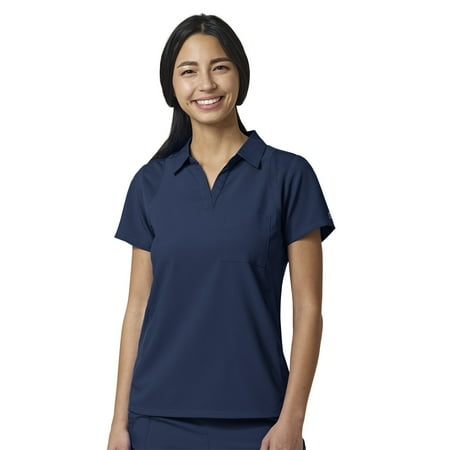 

WonderWink W123 Polo Collar Scrub Top for Women with Performance Panels