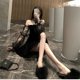 thumbnail image 4 of Vestido Retro negro para mujer, minivestido de gasa de encaje para mujer, moda coreana Sexy para Club, 2022, 4 of 4