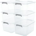 thumbnail image 1 of Contenedores de almacenamiento Citylife, paquete de 6, 42 L, caja transparente apilable, 1 of 6