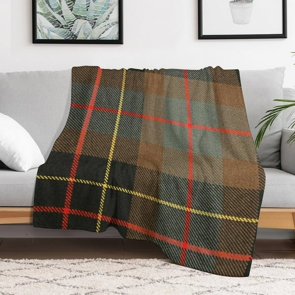BRODIE Couverture TARTAN Vieilli de Chasse 30 Pouces[MASK0] Pouces(80x100cm) Jeté en Flanelle Anti-Boulochage Léger en Molleton Doux, Couverture Toutes Saisons pour Canapé et Lit Fabriquée au Canada