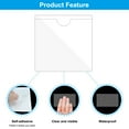 thumbnail image 4 of Unique Bargains 4' x 4' Self Adhesive Index Card Pockets Plastic Label Holder Sticky Pocket Sleeves, Clear 30 Pack, 4 of 6
