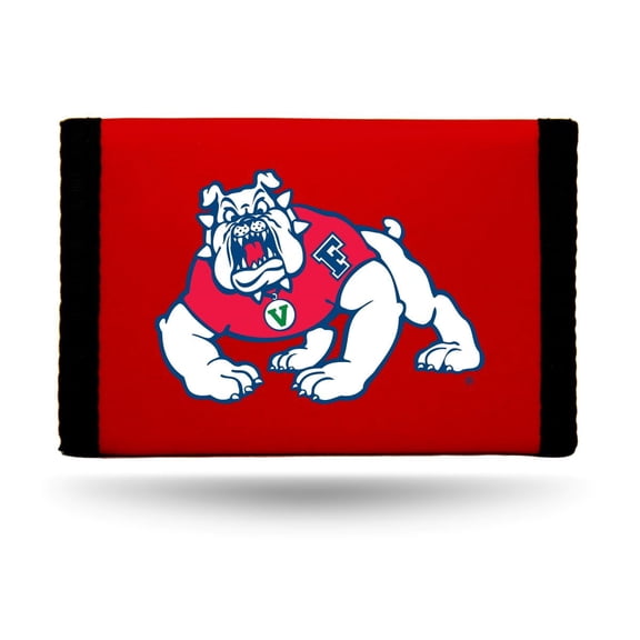 Fresno State NCAA Bulldogs 3x5 Slim Nylon Trifold Wallet for both kids and adults