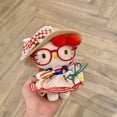 thumbnail image 2 of hello Cartoon Red Glasses Apron Keychain Plush Toy Backpack Doll Plush Keychain for Women Style 33, 2 of 2